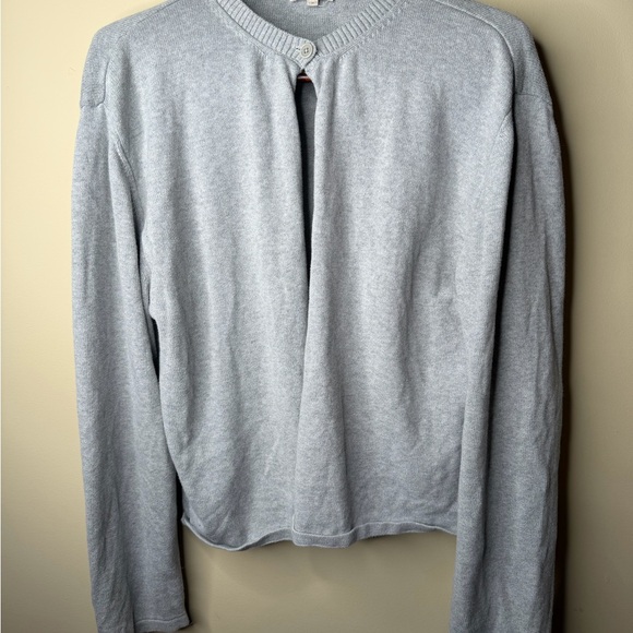 DJERF AVENUE Women’s Medium Grey Long Sleeve Knit Cardigan Sweater. Top Button. - Picture 7 of 7